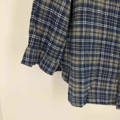 キングサイズ KINGSIZE ノーカラーチェックネルシャツ メンズ  7XL